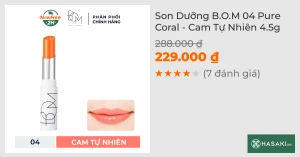 Son Dưỡng B.O.M 04 Pure Coral - Cam Tự Nhiên 4.5g