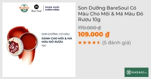 Son Dưỡng BareSoul Có Màu Cho Môi & Má Màu Đỏ Rượu 10g