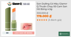 Son Dưỡng Có Màu Glamrr Q Thuần Chay 00 Cam San Hô Bóng 4.5g