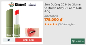 Son Dưỡng Có Màu Glamrr Q Thuần Chay 04 Cam Đào 4.5g