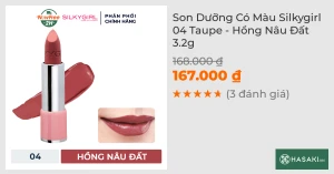 Son Dưỡng Có Màu Silkygirl 04 Taupe - Hồng Nâu Đất 3.2g