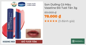 Son Dưỡng Có Màu Vaseline Đỏ Tươi Tắn 3g