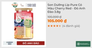 Son Dưỡng Lip Pure Có Màu Cherry Red - Đỏ Anh Đào 3.8g