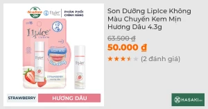 Son Dưỡng LipIce Không Màu Chuyển Kem Mịn Hương Dâu 4.3g