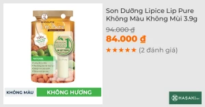 Son Dưỡng Lipice Lip Pure Không Màu Không Mùi 3.9g