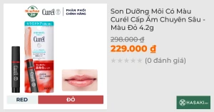 Son Dưỡng Môi Có Màu Curél Cấp Ẩm Chuyên Sâu - Màu Đỏ 4.2g