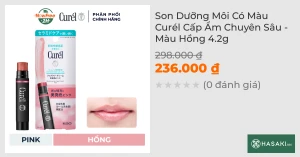 Son Dưỡng Môi Có Màu Curél Cấp Ẩm Chuyên Sâu - Màu Hồng 4.2g