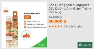 Son Dưỡng Môi Milaganics Gấc Dưỡng Ẩm, Giảm Thâm Môi 4.5g