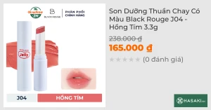 Son Dưỡng Thuần Chay Có Màu Black Rouge J04 - Hồng Tím 3.3g