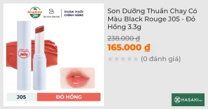 Son Dưỡng Thuần Chay Có Màu Black Rouge J05 - Đỏ Hồng 3.3g