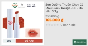 Son Dưỡng Thuần Chay Có Màu Black Rouge J06 - Đỏ Nâu 3.3g