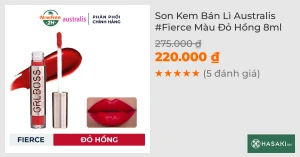 Son Kem Bán Lì Australis Fierce Màu Đỏ Hồng 8ml 