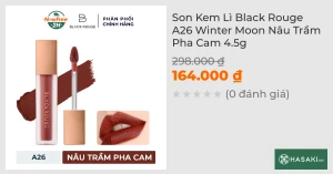 Son Kem Lì Black Rouge A26 Winter Moon Nâu Trầm Pha Cam 4.5g