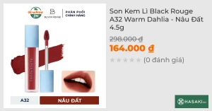 Son Kem Lì Black Rouge A32 Warm Dahlia - Nâu Đất 4.5g 