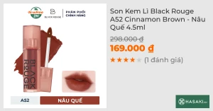 Son Kem Lì Black Rouge A52 Cinnamon Brown - Nâu Quế 4.5ml