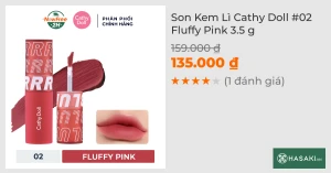 Son Kem Lì Cathy Doll 02 Fluffy Pink 3.5 g