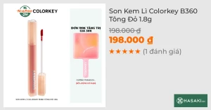 Son Kem Lì Colorkey B360 Đỏ Dâu Tây 1.8g