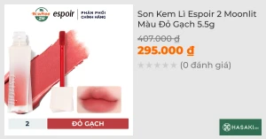 Son Kem Lì Espoir 2 Moonlit Màu Đỏ Gạch 5.5g