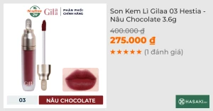 Son Kem Lì Gilaa 03 Hestia - Nâu Chocolate 3.6g