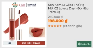 Son Kem Lì Gilaa Thế Hệ Mới 02 Lovely Day - Đỏ Nâu Trầm 5g