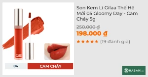 Son Kem Lì Gilaa Thế Hệ Mới 05 Gloomy Day - Cam Cháy 5g