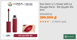 Son Kem Lì L'Oreal 420 Le Rouge Paris - Đỏ Quyến Rũ 5ml