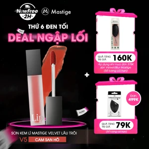 Son Kem Lì Mastige Velvet Lâu Trôi Màu V5 Cam San Hô 4.5ml