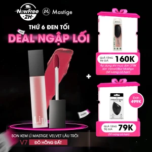 Son Kem Lì Mastige Velvet Lâu Trôi Màu V7 Đỏ Hồng Đất 4.5ml