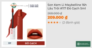 Son Kem Lì Maybelline 16h Lâu Trôi 117 Đỏ Gạch 5ml
