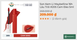 Son Kem Lì Maybelline 16h Lâu Trôi 205 Cam Đào 5ml