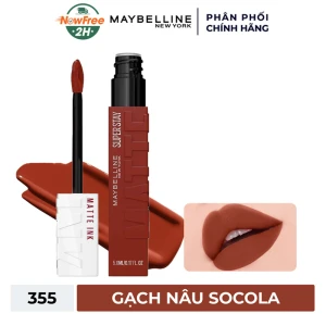 Son Kem Lì Maybelline 16h Lâu Trôi 355 Gạch Nâu Socola 5ml