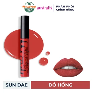 Son Kem Lì Mượt Môi Australis Màu Đỏ Hồng Sun Dae 10ml