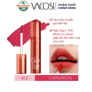 Son Kem Lì Vacosi L2 Carnation Màu Đỏ Hồng 5.5g