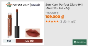 Son Kem Perfect Diary 941 Màu Nâu Đỏ 2.5g