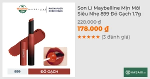 Son Lì Maybelline Mịn Môi Siêu Nhẹ 899 Đỏ Gạch 1.7g