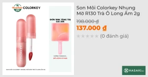 Son Môi Colorkey Nhung Mờ R130 Trà Ô Long Ấm 2g 