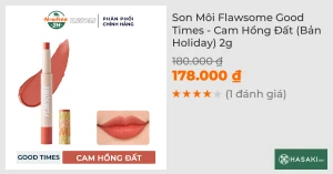 Son Môi Flawsome Good Times - Cam Hồng Đất (Bản Holiday) 2g