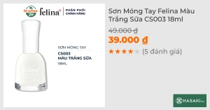 Sơn Móng Tay Felina CS003 Màu Trắng Sữa 18ml