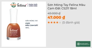 Sơn Móng Tay Felina CS211 Màu Cam Đất 18ml