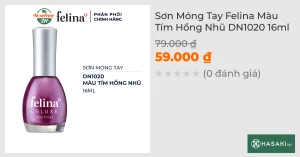 Sơn Móng Tay Felina DN1020 Màu Tím Hồng Nhũ 16ml