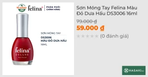 Sơn Móng Tay Felina DS3006 Màu Đỏ Dưa Hấu 16ml