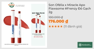 Son Ofélia x Miracle Apo Flawsome Frenzy Đỏ Gạch 2g