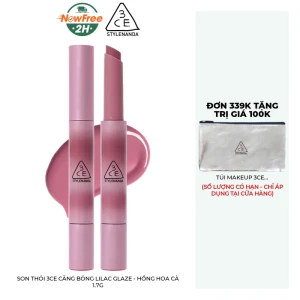 Son Thỏi 3CE Căng Bóng Lilac Glaze - Hồng Hoa Cà 1.7g