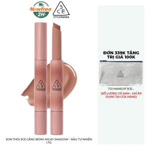 Son Thỏi 3CE Căng Bóng Milky Shadow - Nâu Tự Nhiên 1.7g
