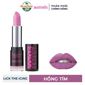 Son Thỏi Australis Không Chì Mịn Môi Màu Hồng Tím 4g