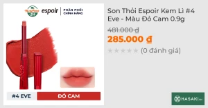 Son Thỏi Espoir Kem Lì 4 Eve - Màu Đỏ Cam 0.9g