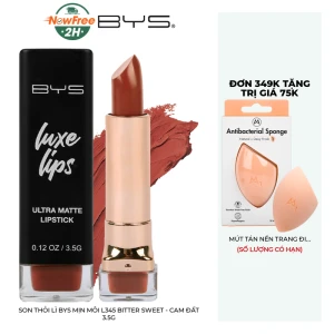 Son Thỏi Lì BYS Mịn Môi L345 Bitter Sweet - Cam Đất 3.5g