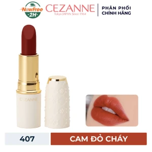 Son Thỏi Lì Cezanne Mềm Mịn Lâu Trôi 407 Cam Đỏ Cháy 3.9g