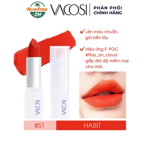 Son Thỏi Vacosi Mịn Lì S1 Habit Màu Cam Đào