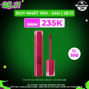 Son Tint 3CE Lâu Trôi Màu Coolest - Đỏ Hồng 4.5g